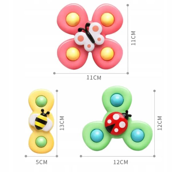 FIDGET-SPINNER-Z-PRZYSSAWKA-ZABAWKA-SENSORYCZNA-GRZECHOTKA-ZESTAW-3-SZTUK-Rodzaj-Fidget-Spinner